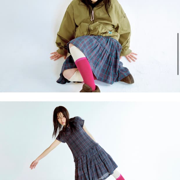 코이세이오 DOUBLE-LAYER STRIPED SOCKS PINK
