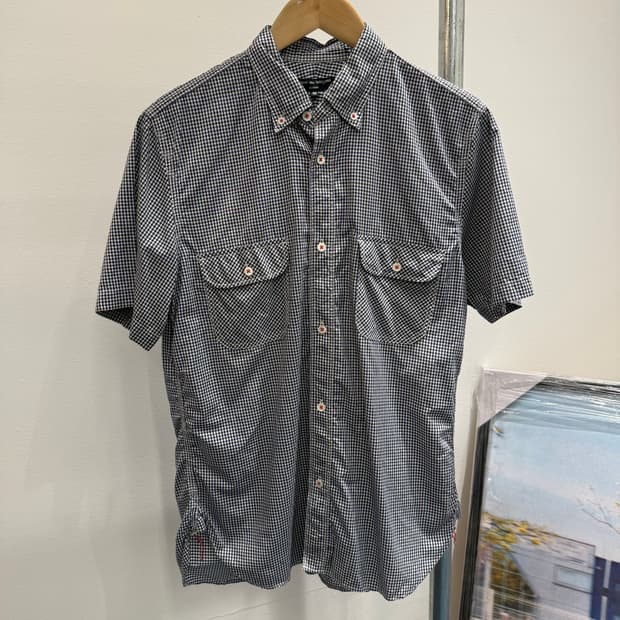 꼼데가르송 옴므 깅엄체크 반팔셔츠