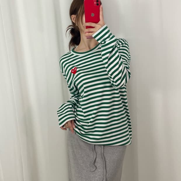꼼데가르송 스트라이프 롱슬리브