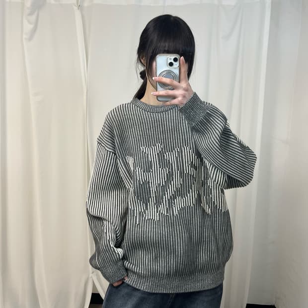 Critic charcoal grunge knit