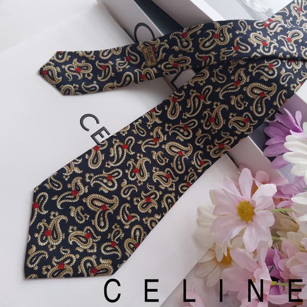 셀린느 로프 페이즐리 패턴 넥타이 9.5cm A+~A등급 K2860