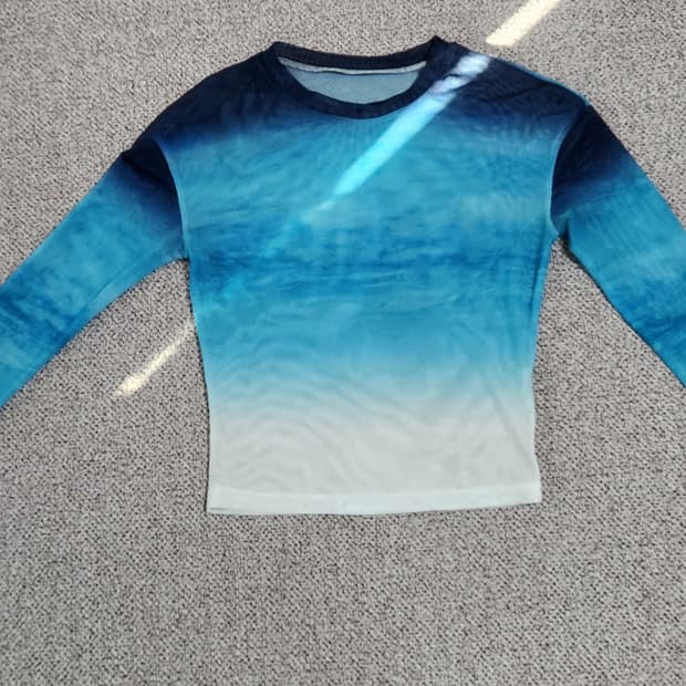 MESH LONG SLEEVES-BLUE