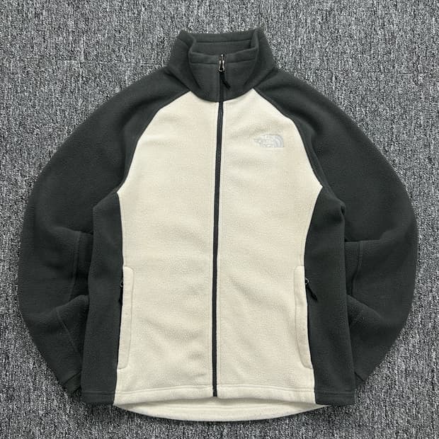 노스페이스 그레이 배색 집업 플리스 S