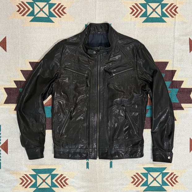 Embelli 양가죽 바이커 라이더 자켓