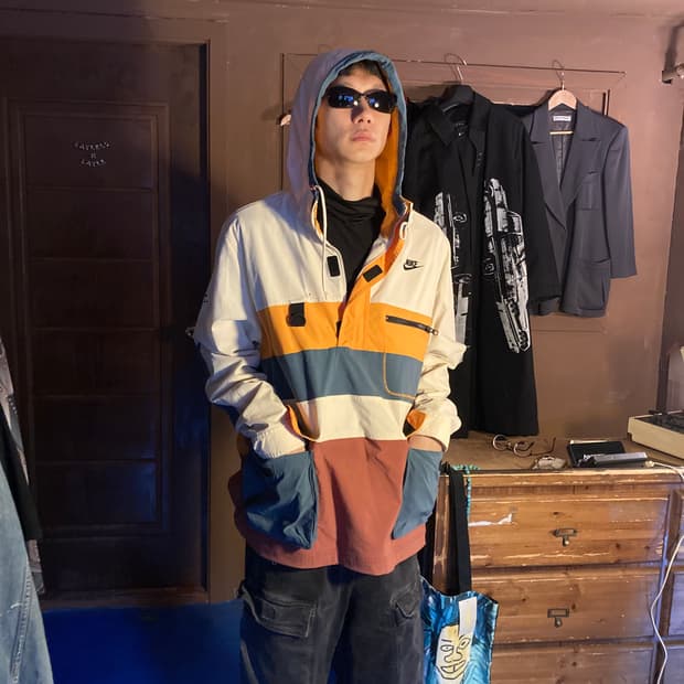 NIKE COLOR BLOCK ANORAK HOOD JACKET