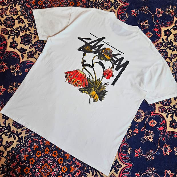 스투시(STUSSY) 위더드 플라워 티셔츠 2XL size