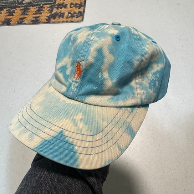 90s 폴로 랄프로렌 나염 레더 빈티지 볼캡 모자 스냅백 트러커캡