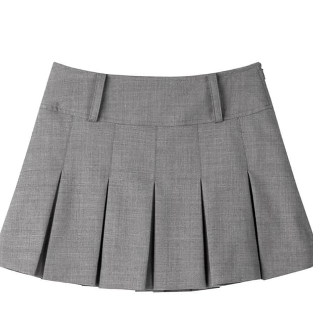 더오유 BASIC PLEATS SKIRT (GREY)