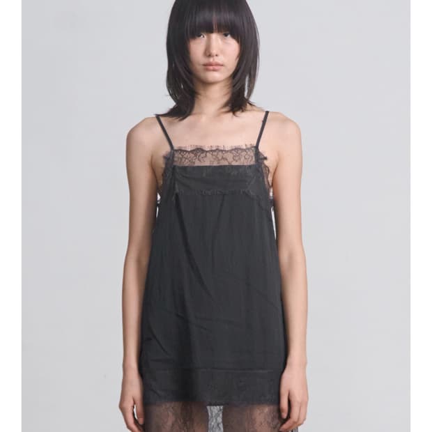 세릭 Lace Slip Dress _ Charcoal 