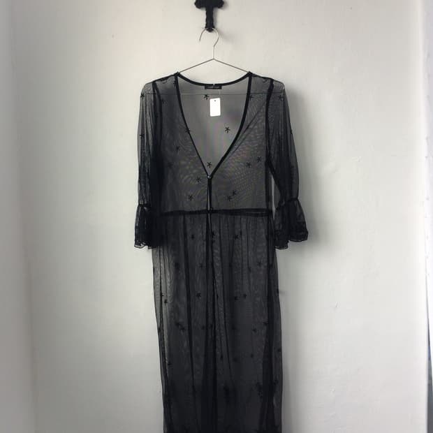 See through long cardigan
