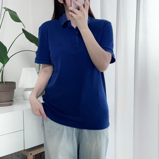 라코스테 네이비 네이비패치로고 반팔카라티 [ M ]