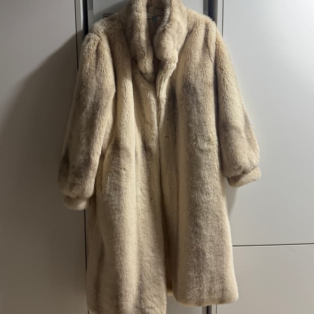 빈티지 페이크퍼 롱코트 