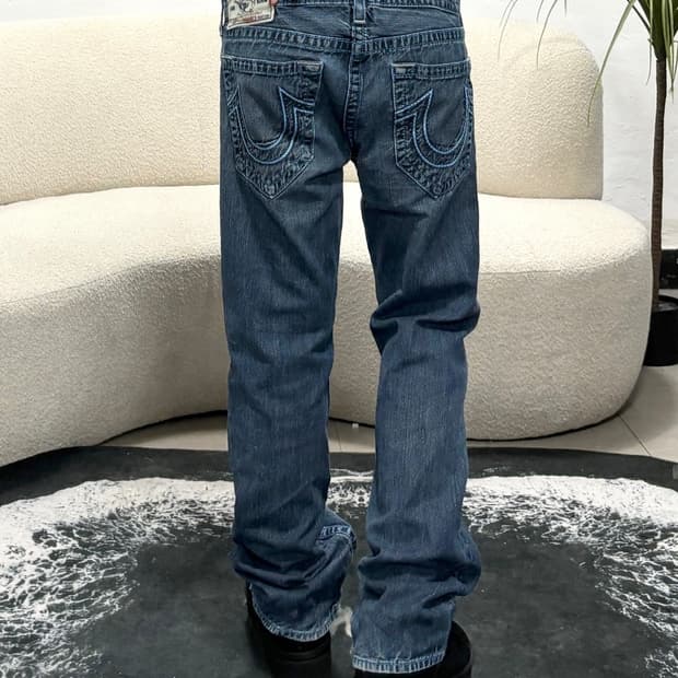 90s TRUE RELIGION 빅 호스슈 스티치 데님 팬츠