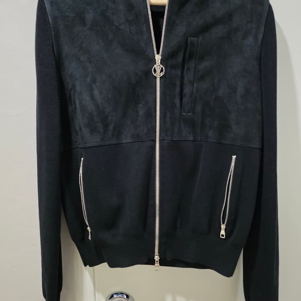 루이비통 블랙 세무 스웨이드 카디건 자켓