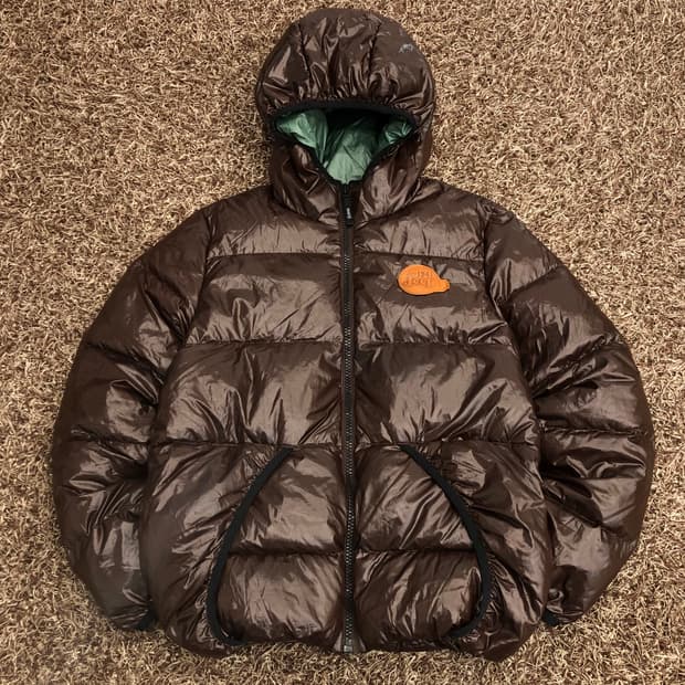 지프 초코 브라운 덕다운 푸퍼 애벌레 패딩