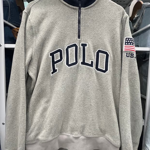 폴로 랄프로렌 플리스 하프집업 그레이