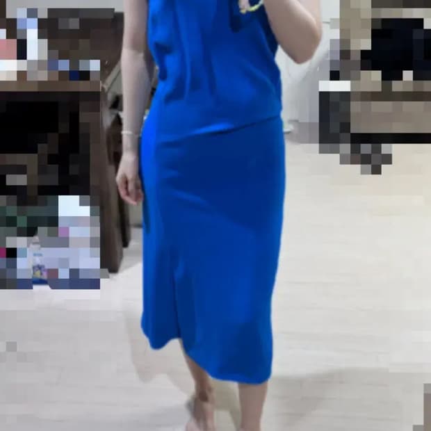 마른55 55 리드크라코프 made in ITALY 블루 맥시 롱 원피스