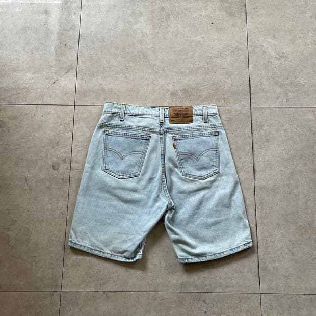 리바이스 505 연청 데님 반바지(오렌지탭)