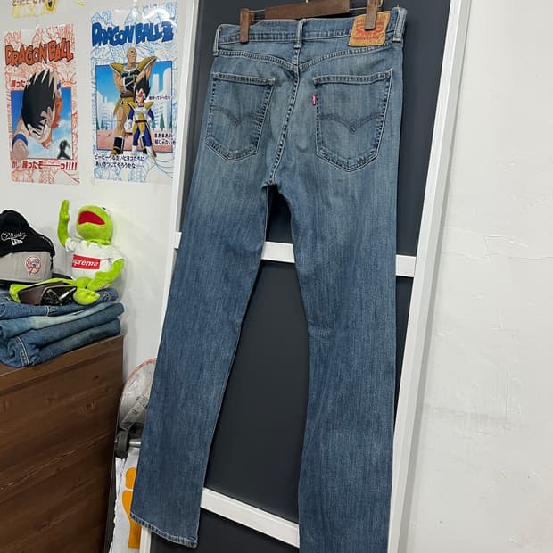 Levis 리바이스 505 레귤러 스트레이트 연청 데님 팬츠