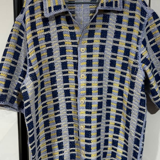 자라 패턴 니트 반팔셔츠 M