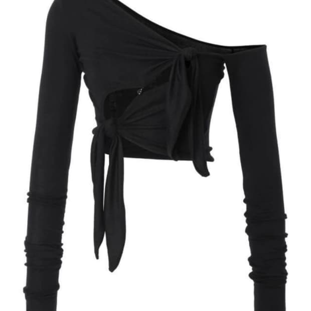 쓰리타임즈 tied one shoulder cardigan