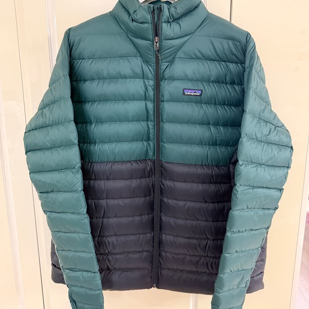 파타고니아 다운 스웨터 자켓 캐스케이드 그린 w/블랙 XXL