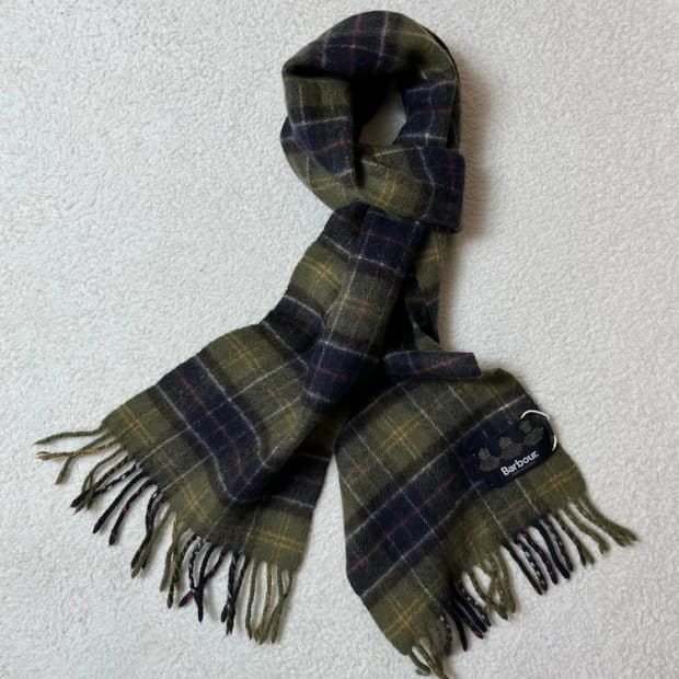 바버 Barbor 클래식 타탄체크 램스울 목도리 A1676