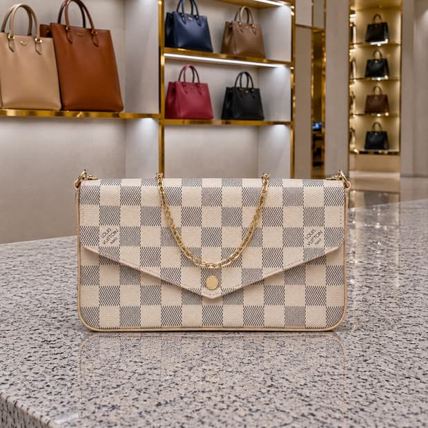 [S급] 루이비통 펠리시 포쉐트 캔버스 다미에 아주르 판매합니다!!!