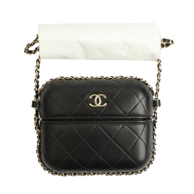 샤넬 블랙 금장 어라운드체인 미니크로스백