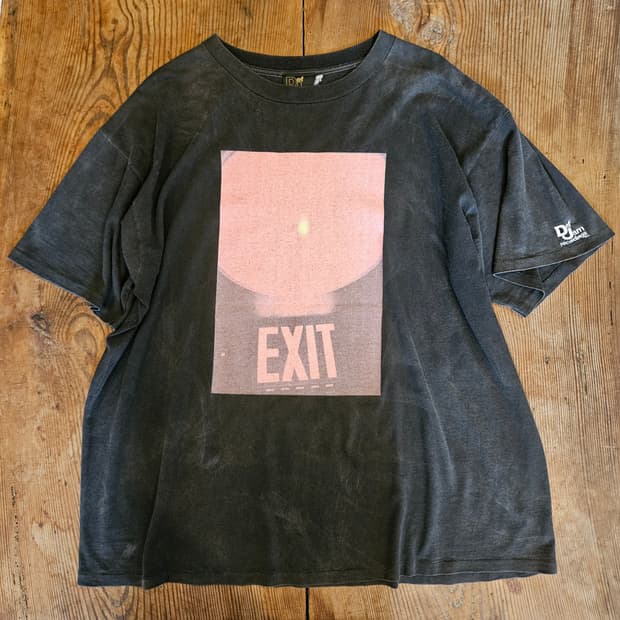 90s 빈티지 def jam 힙합 레이블 exit 페인팅 티셔츠 