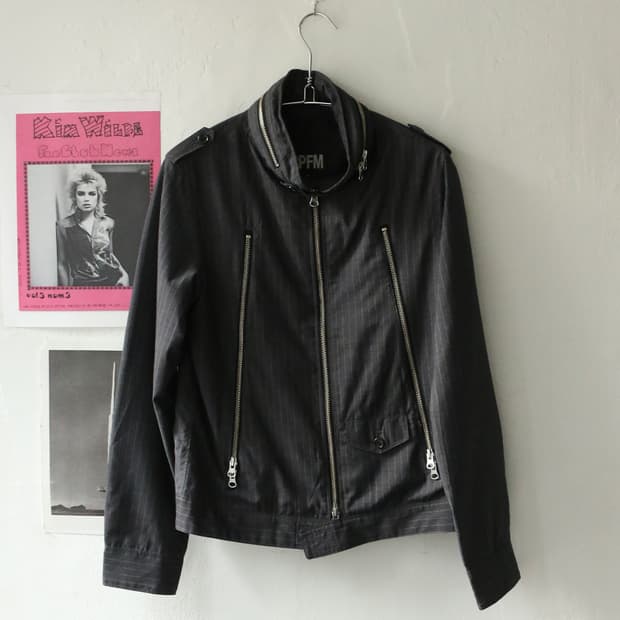 PPFM 핀스트라이프 바이커 자켓 