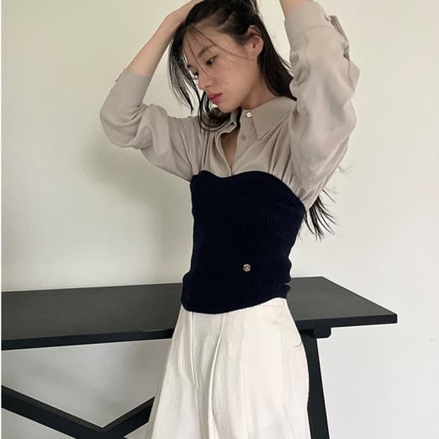 RRACE 니트 뷔스티에