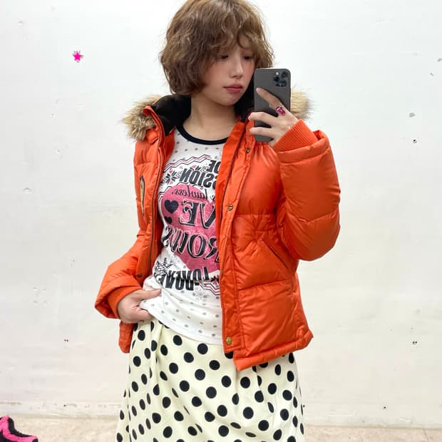 Polo Retro Orange Padded Jumper 