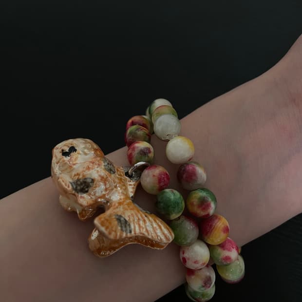 빈티지 오리엔탈 물고기 원석 팔찌