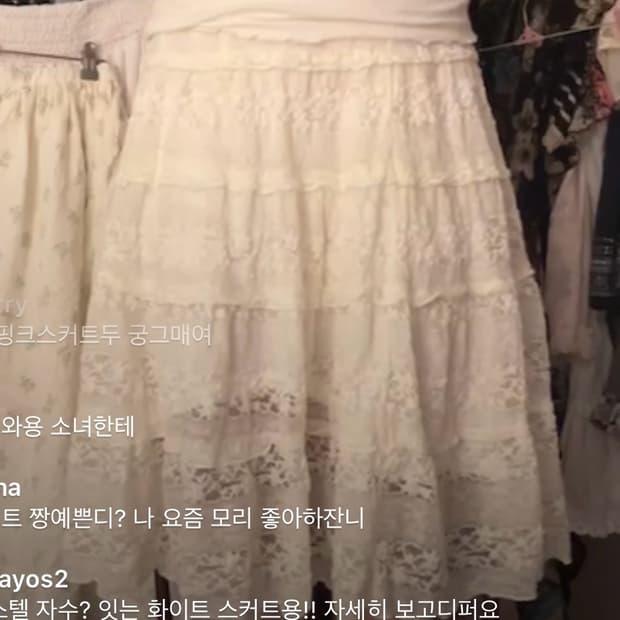 맹물빈티지 레이스 미디스커트 히메갸루라떼갸루리즈리사리즈멜로엑시즈팜달천깔