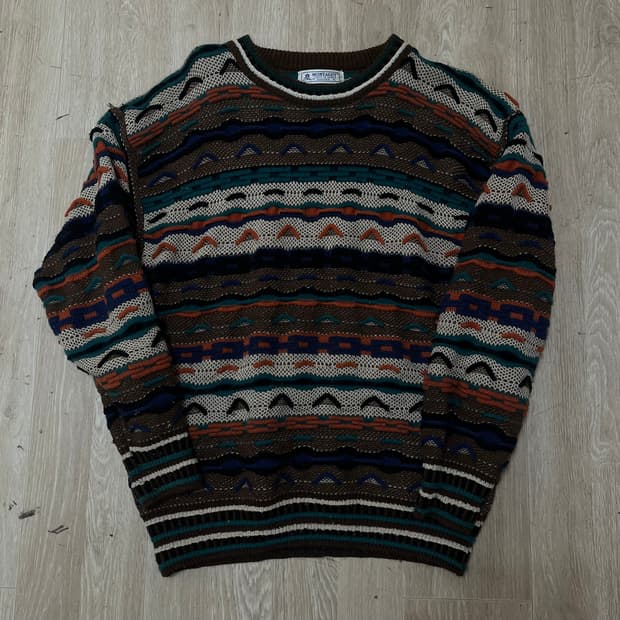 MONTGUT 빈티지 아메카지 라운드 니트 XL/105