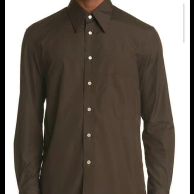 [새제품]52 르메르 레귤러 셔츠 미드나잇그린 다크그린 라지카라 빅카라