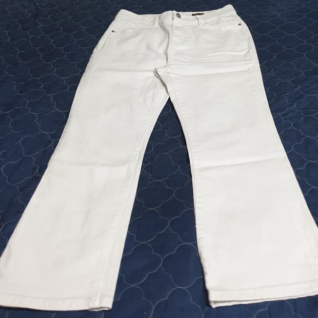 BOOTCUT 밴딩 화이트 데님 팬츠 (32)