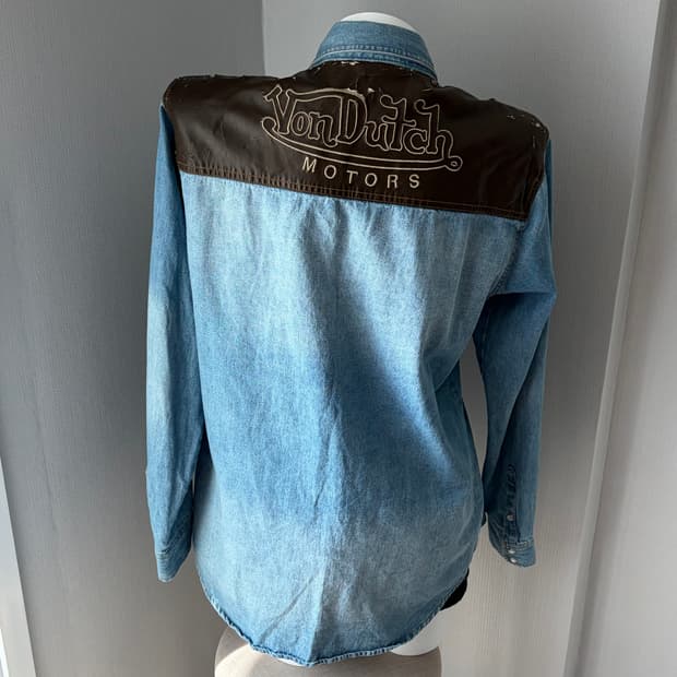 Von Dutch 본더치 레더 데님 자켓