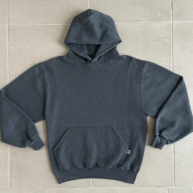 90s 빈티지 러셀 후드 다크그레이 M USA