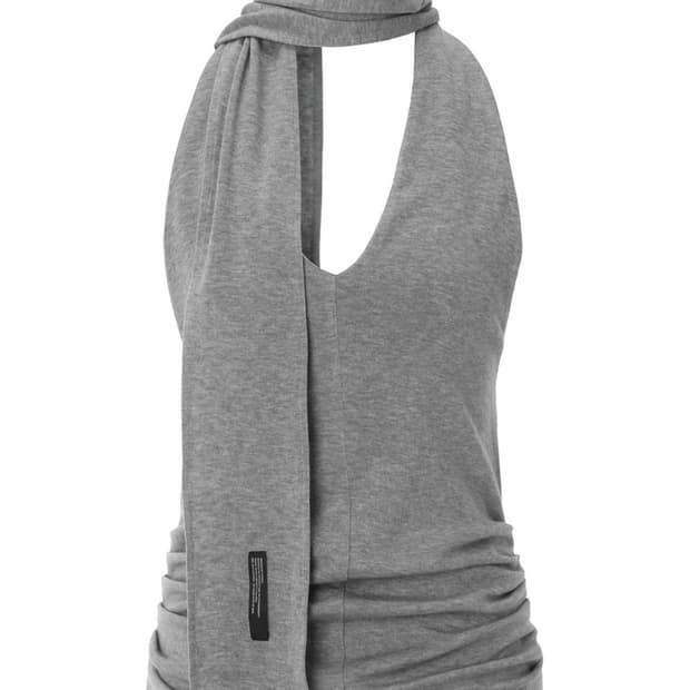 이네기 Halter Tie Bustier Top 그레이