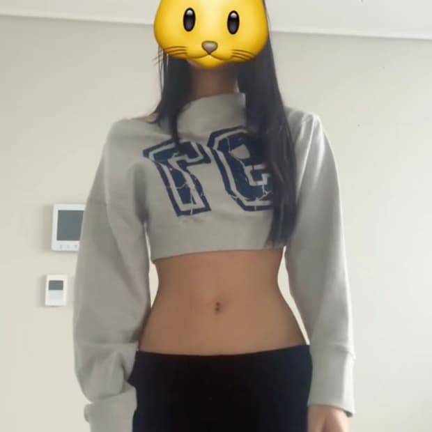 Off- Shoulder Cropped Sweatshirt Melange