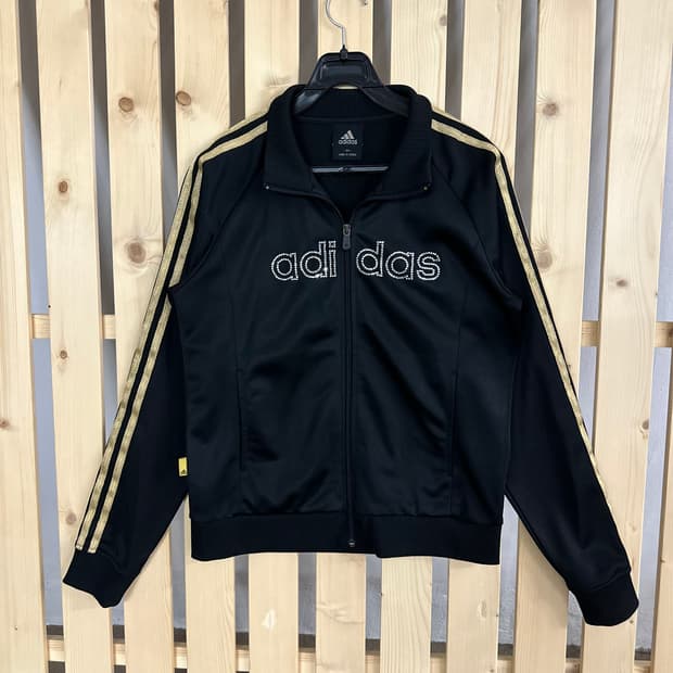 (M) 아디다스 골드 블랙 큐빅 져지 트랙탑