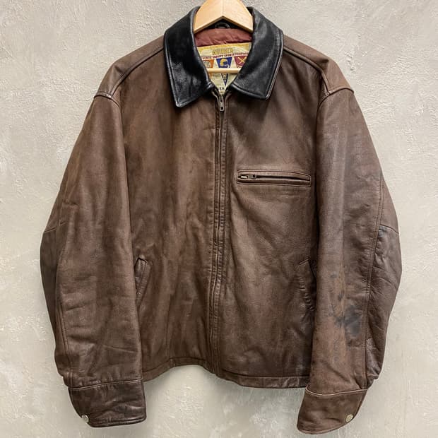 [L] 90s AVIREX 아비렉스 리얼레더 스포츠 자켓