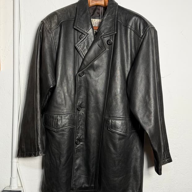 80-90s 하라주쿠 마더 램스킨 카코트 L 