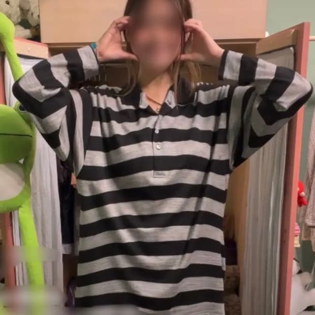 빈티지 스트라이프 카라티셔츠 카모메산장코코모리미코하우스와이즈걸몽글카메