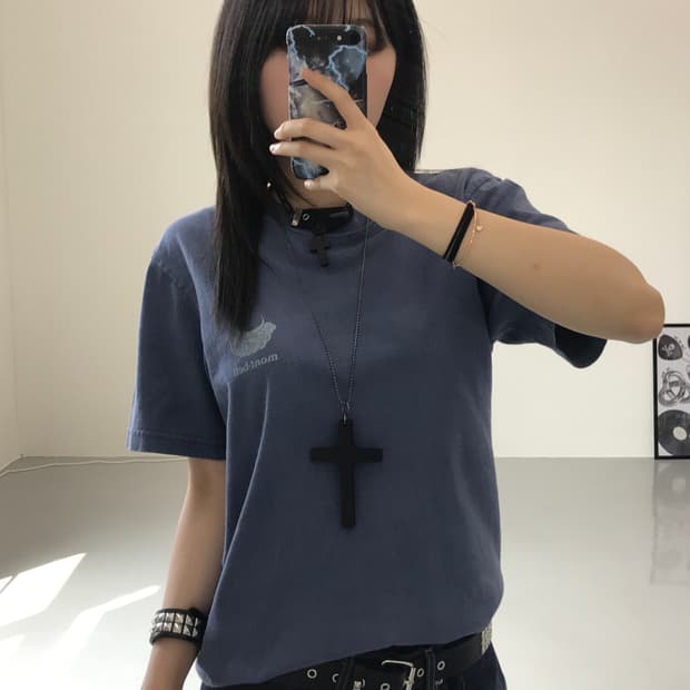 몽벨 네이비 프린팅 반팔