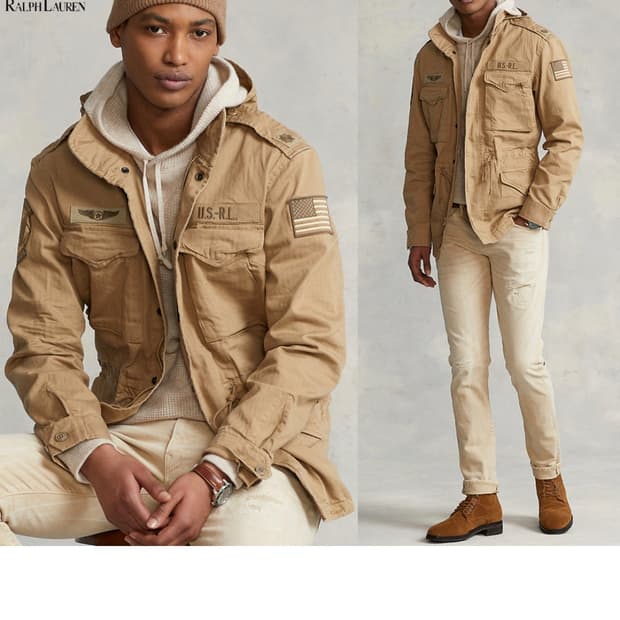 [새제품] 폴로 랄프로렌 밀리터리 야상 자켓 / 사막작전용 베이지컬러