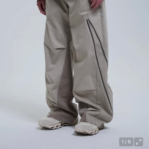 TCM front back zipper pants (beige)