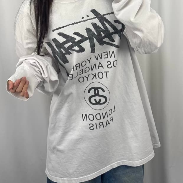 스투시 화이트 월드투어 롱슬리브